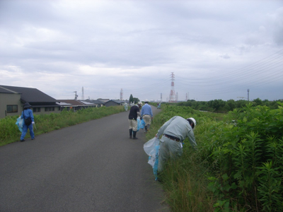 河川愛護月間に伴う員弁川河川清掃に参加しました