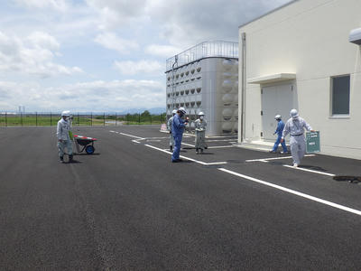 新輪受水場場内整備工事の完成検査