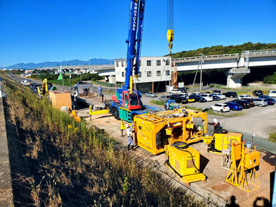 城南海岸　地盤改良終了